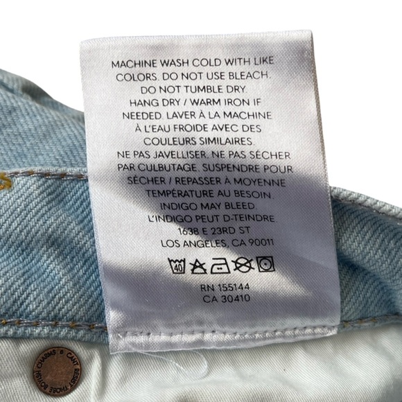 Boyish Cody High-Rise Distressed Denim Shorts Light Wash - Size 26 - Picture 14 of 16